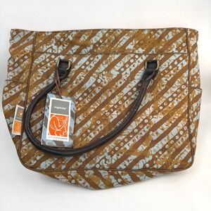 NWT Ergobaby EMC Diaper Bag Rare Togo Print OS Boho Canvas Leather Indie Tribal